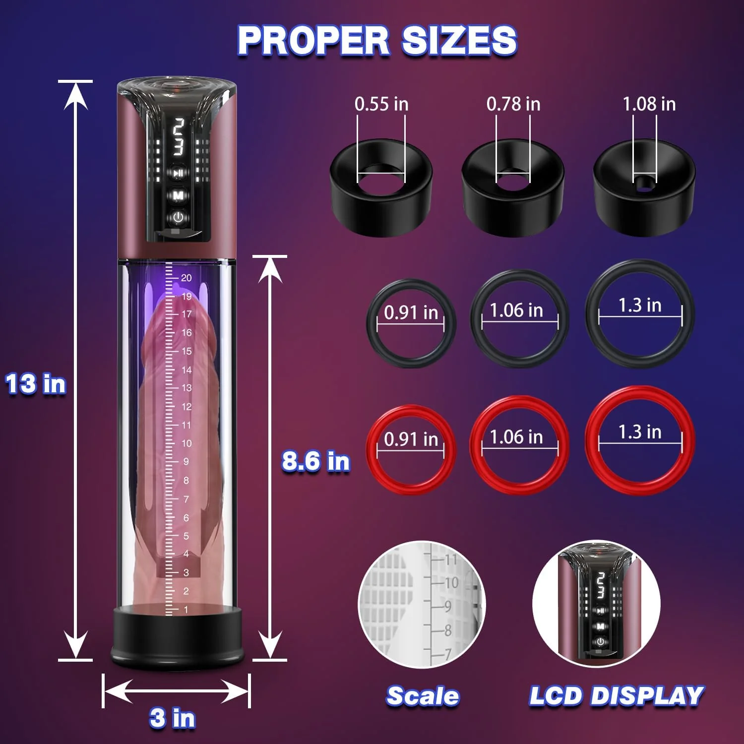 TitanReach Electric Penis Pump 4 Modes 10.6" Tube - Image 4