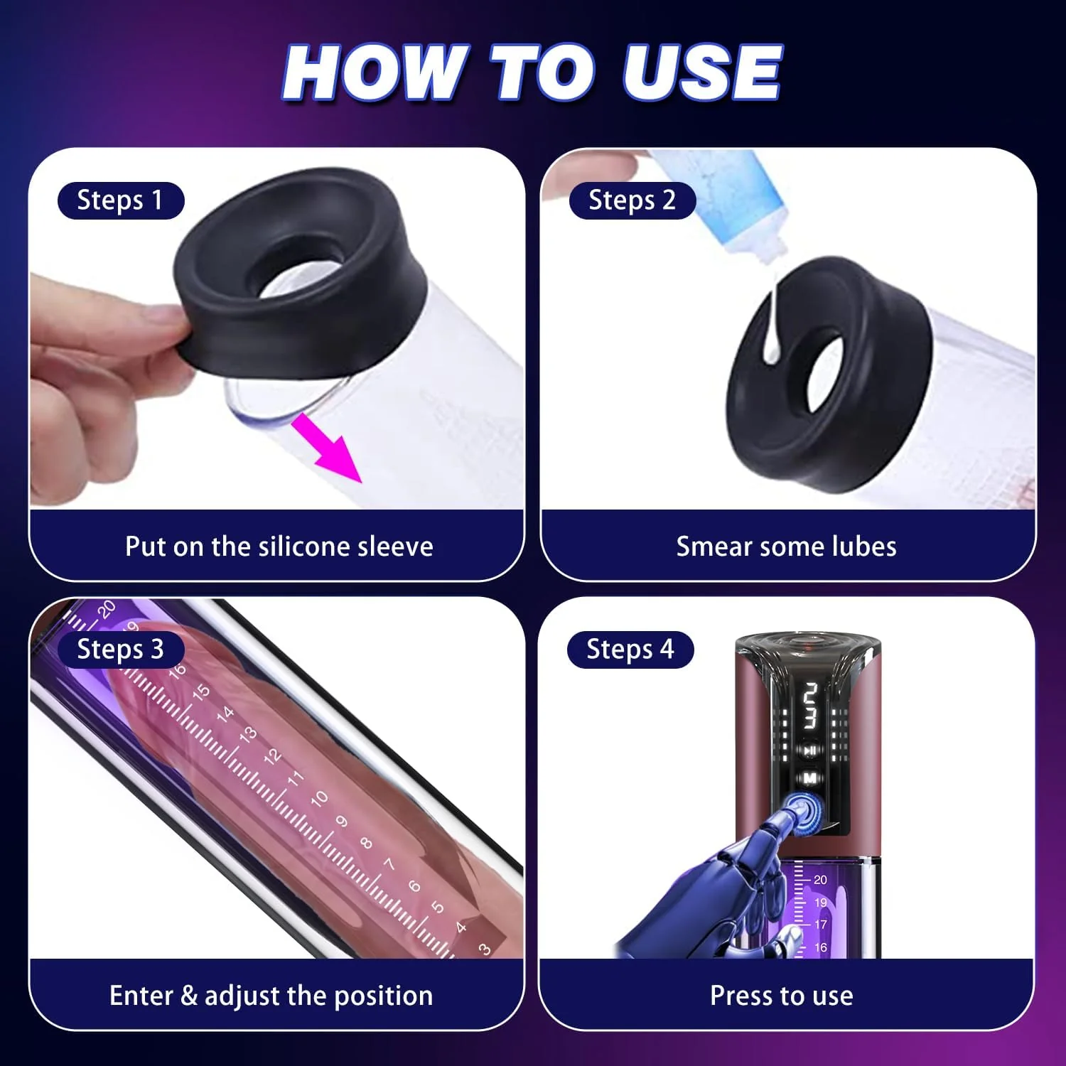 TitanReach Electric Penis Pump 4 Modes 10.6" Tube - Image 7