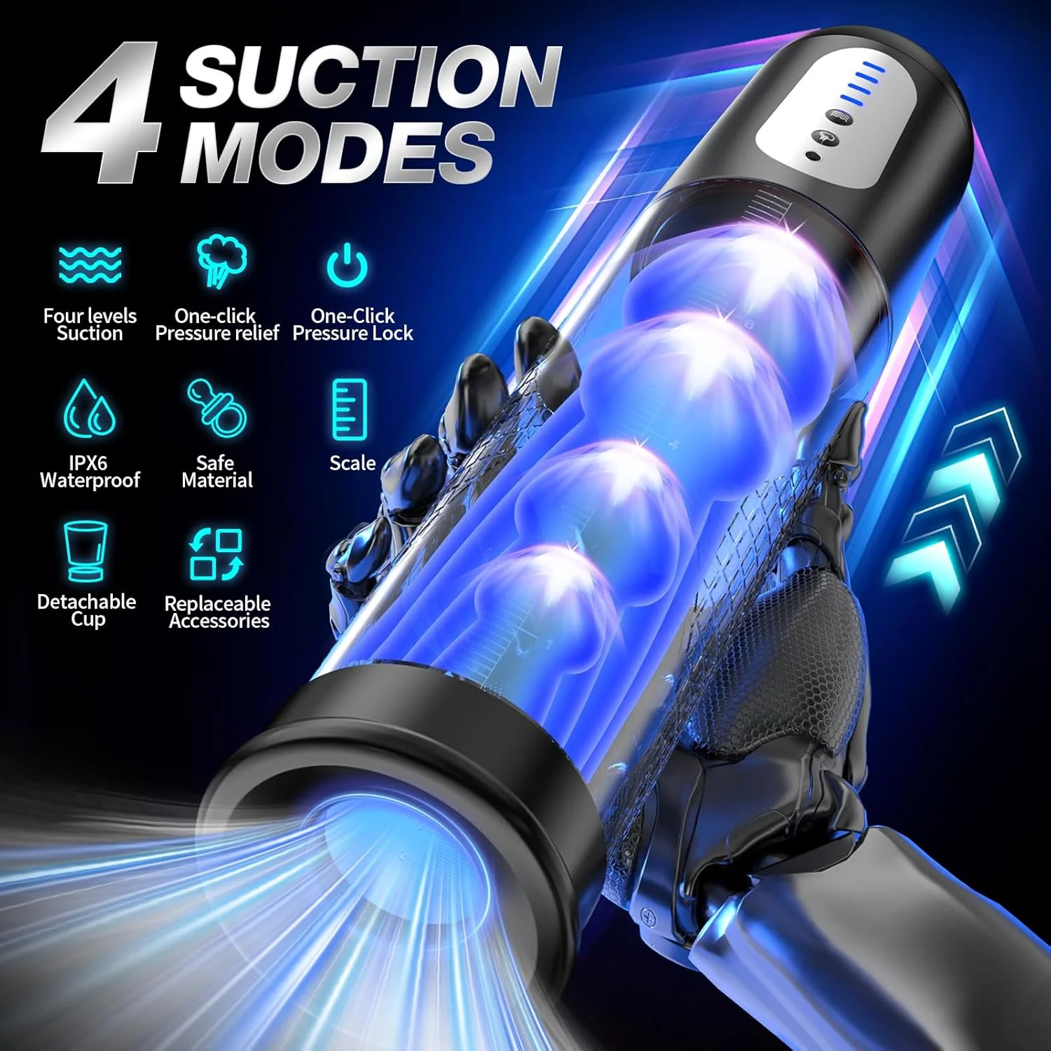 PowerScale Electric Penis Pump with Display & 4 Modes - Image 2