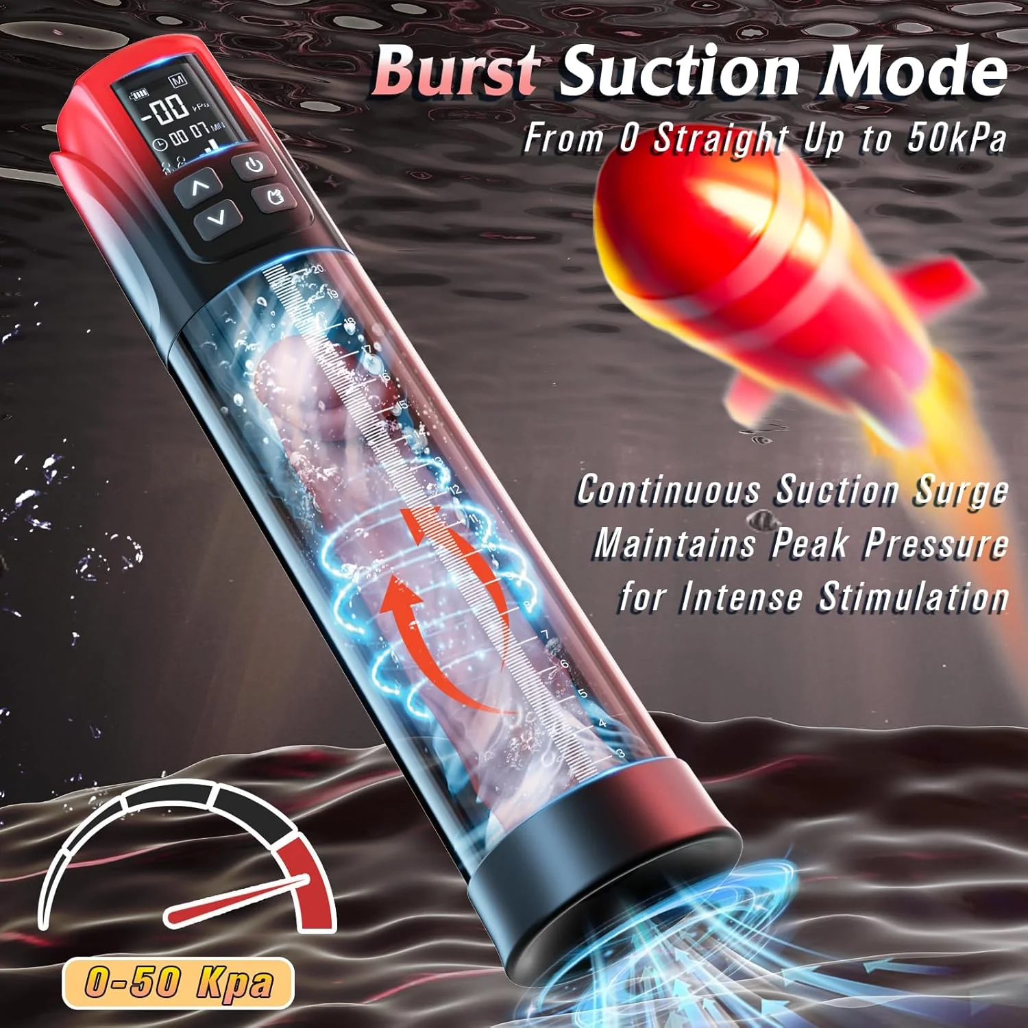 PulseCoreX Electric Penis Pump 5 Modes Display - Image 3