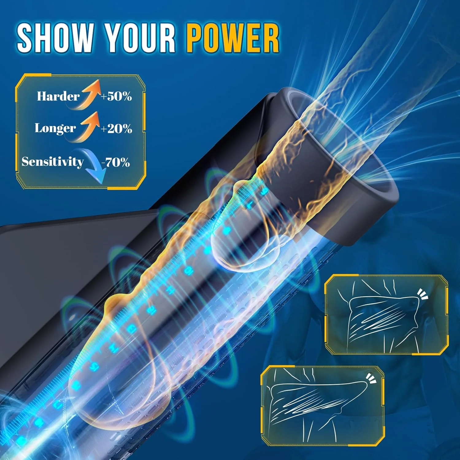 AquaPulse Penis Pump 9 Modes Waterproof Trainer - Image 2