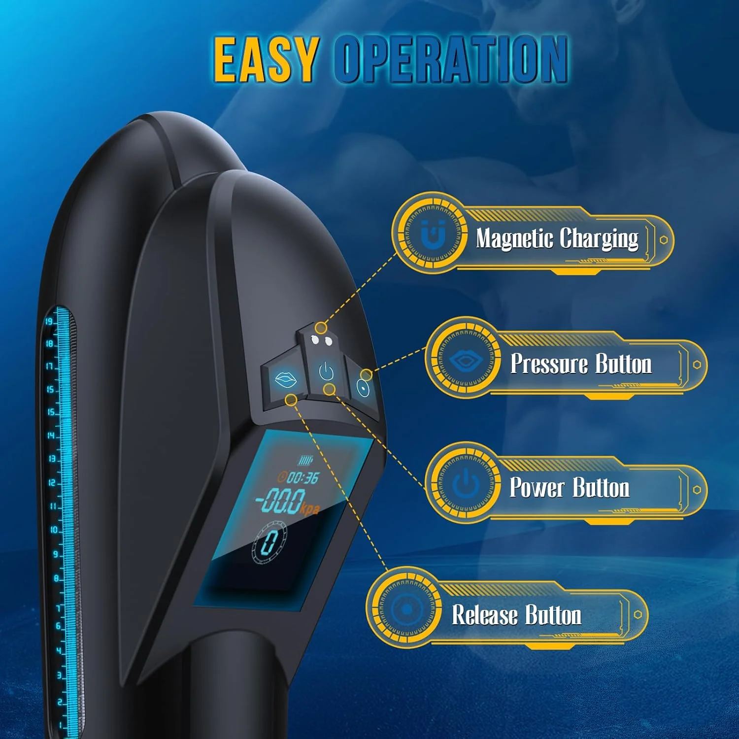 AquaPulse Penis Pump 9 Modes Waterproof Trainer - Image 7