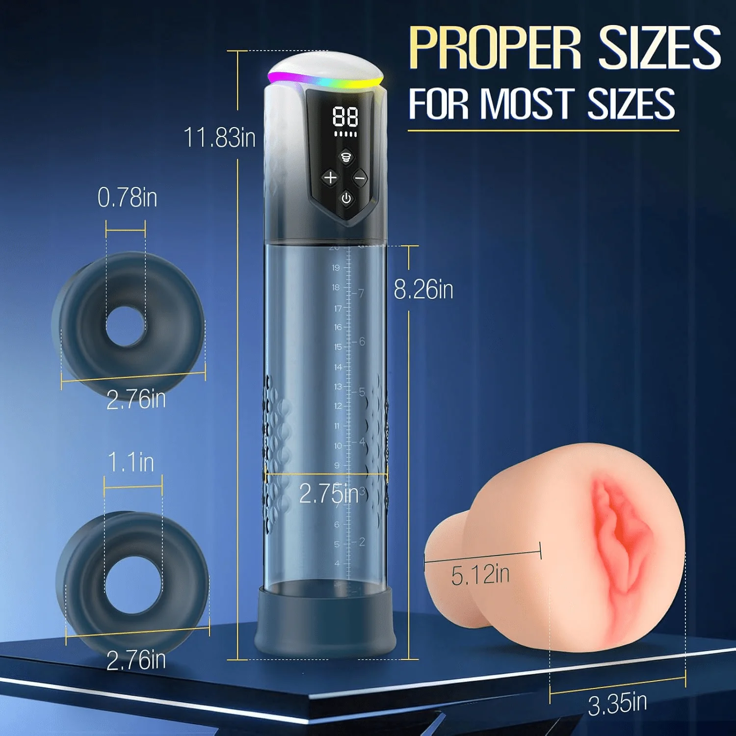 AquaBurst Penis Pump 5 Modes Burst LCD Display - Image 7