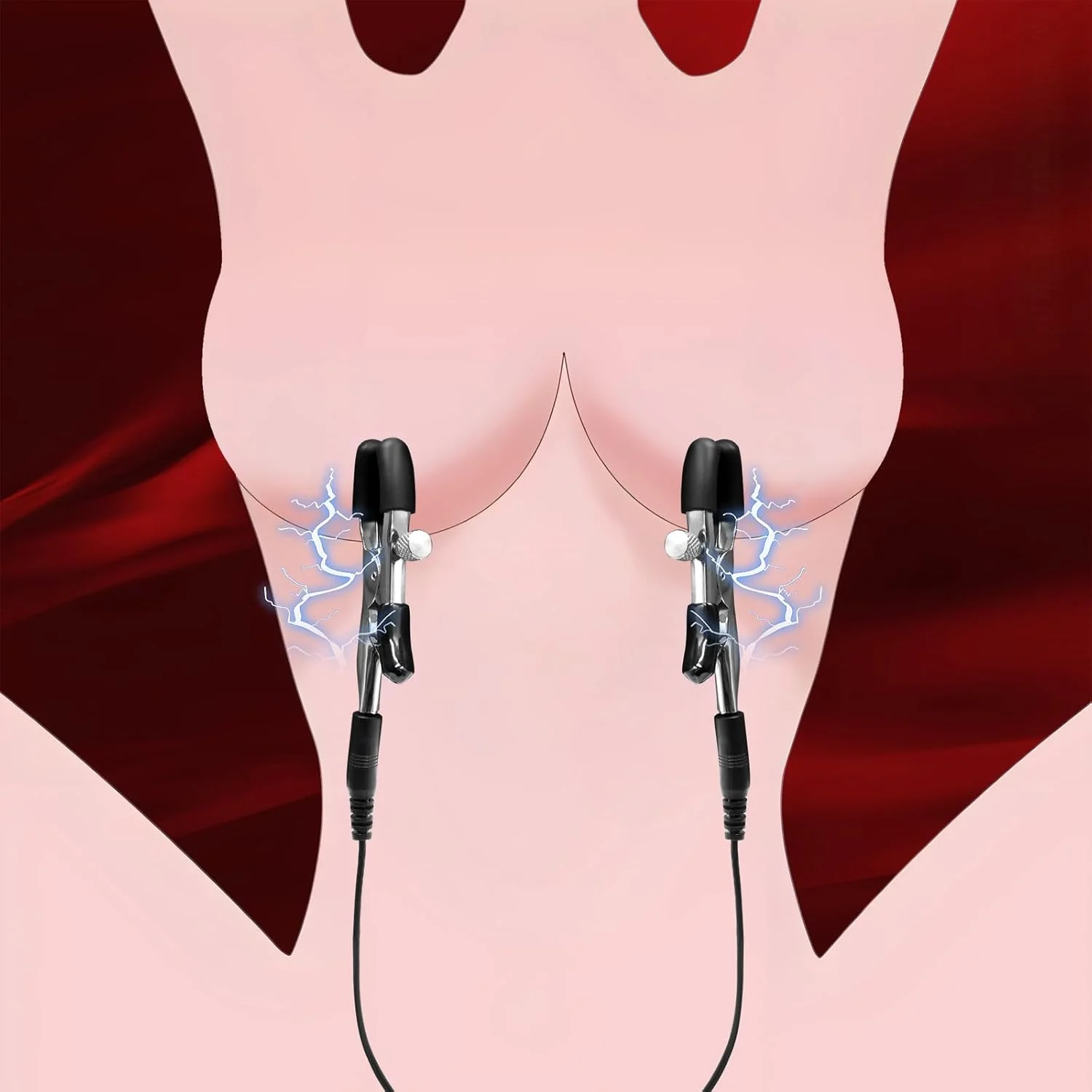 ShockChain Electric Shock Nipple Clamp Chain BDSM Toy - Image 8