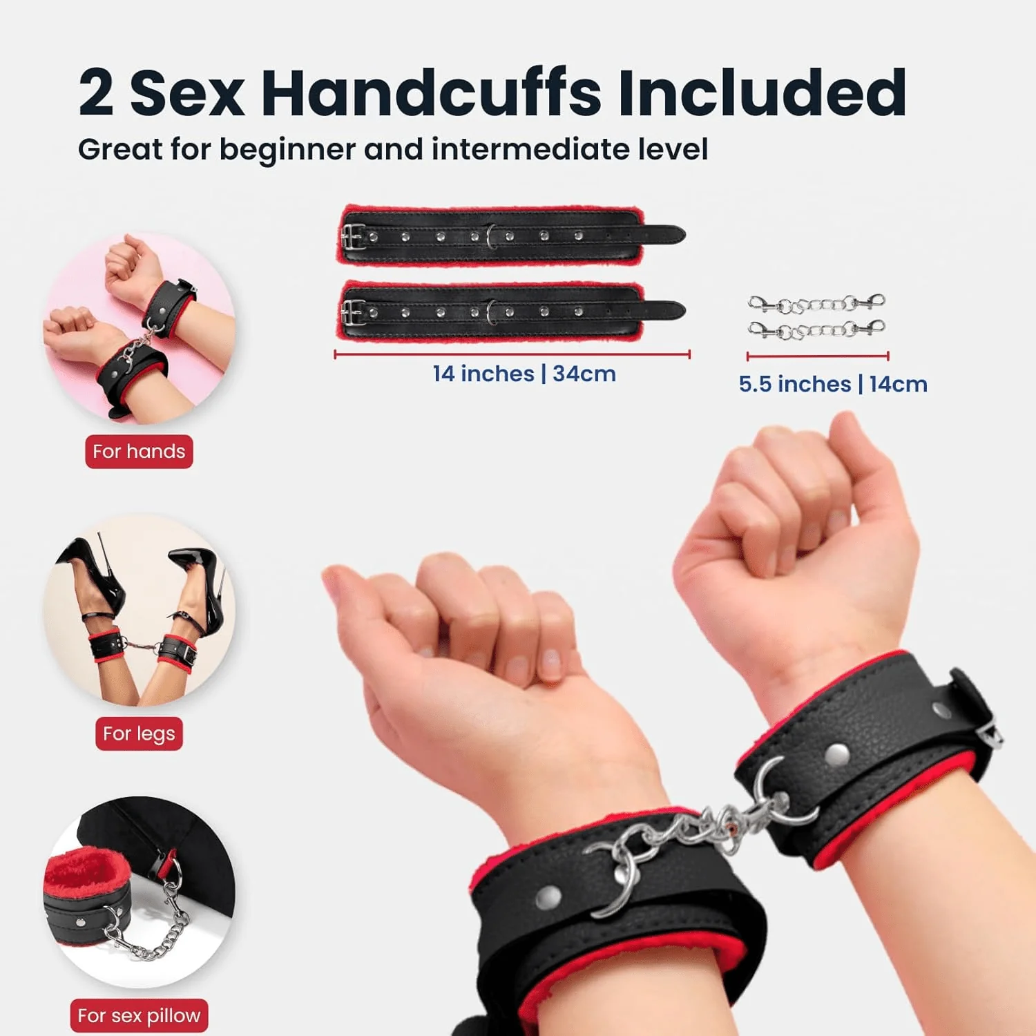 ElevateBond 30° Foam Positioning Sex Pillow with Handcuffs - Image 5