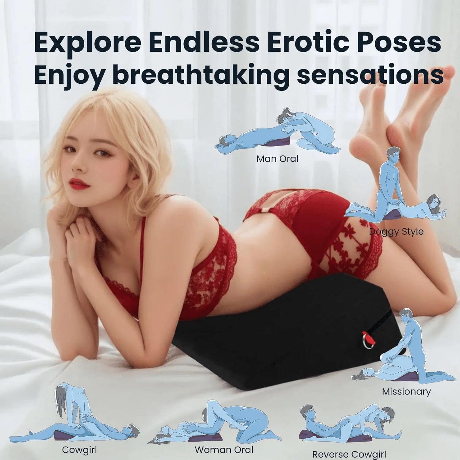 ElevateBond 30° Foam Positioning Sex Pillow with Handcuffs - Image 6
