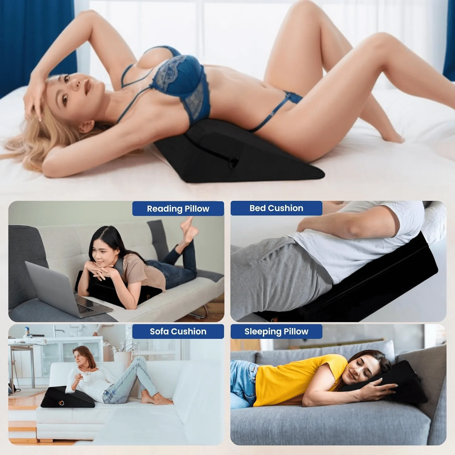 ElevateBond 30° Foam Positioning Sex Pillow with Handcuffs - Image 7