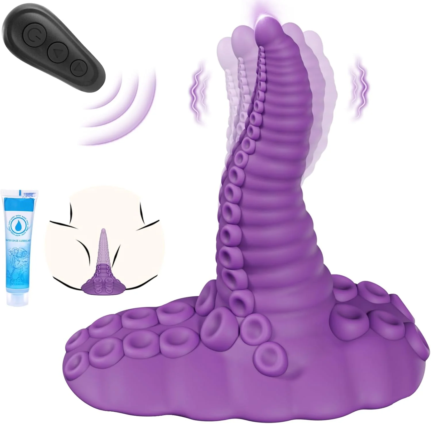 EuphorWave Fantasy Monster Tentacle Dildo | Vibrating, Waterproof, Powerful Suction Cup - Image 2