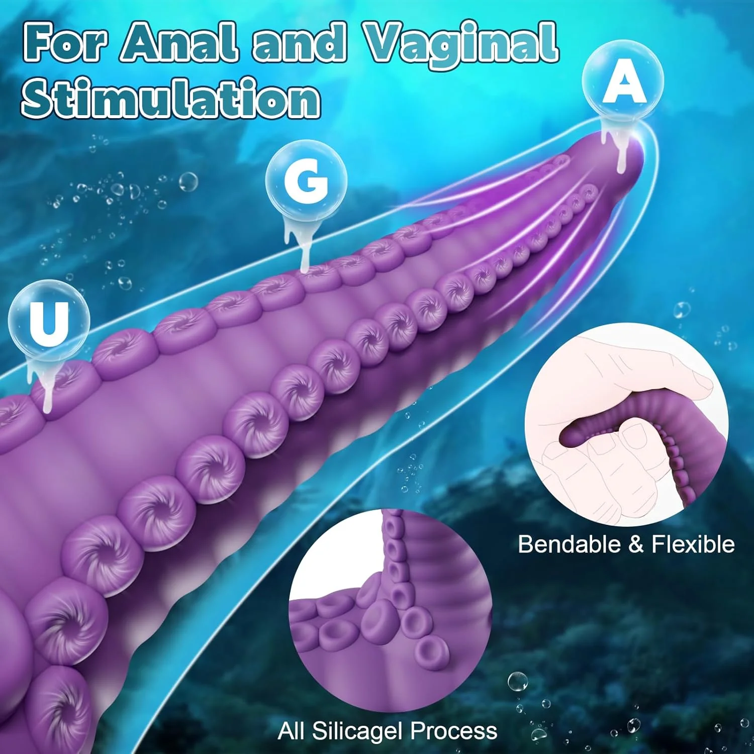EuphorWave Fantasy Monster Tentacle Dildo | Vibrating, Waterproof, Powerful Suction Cup - Image 4