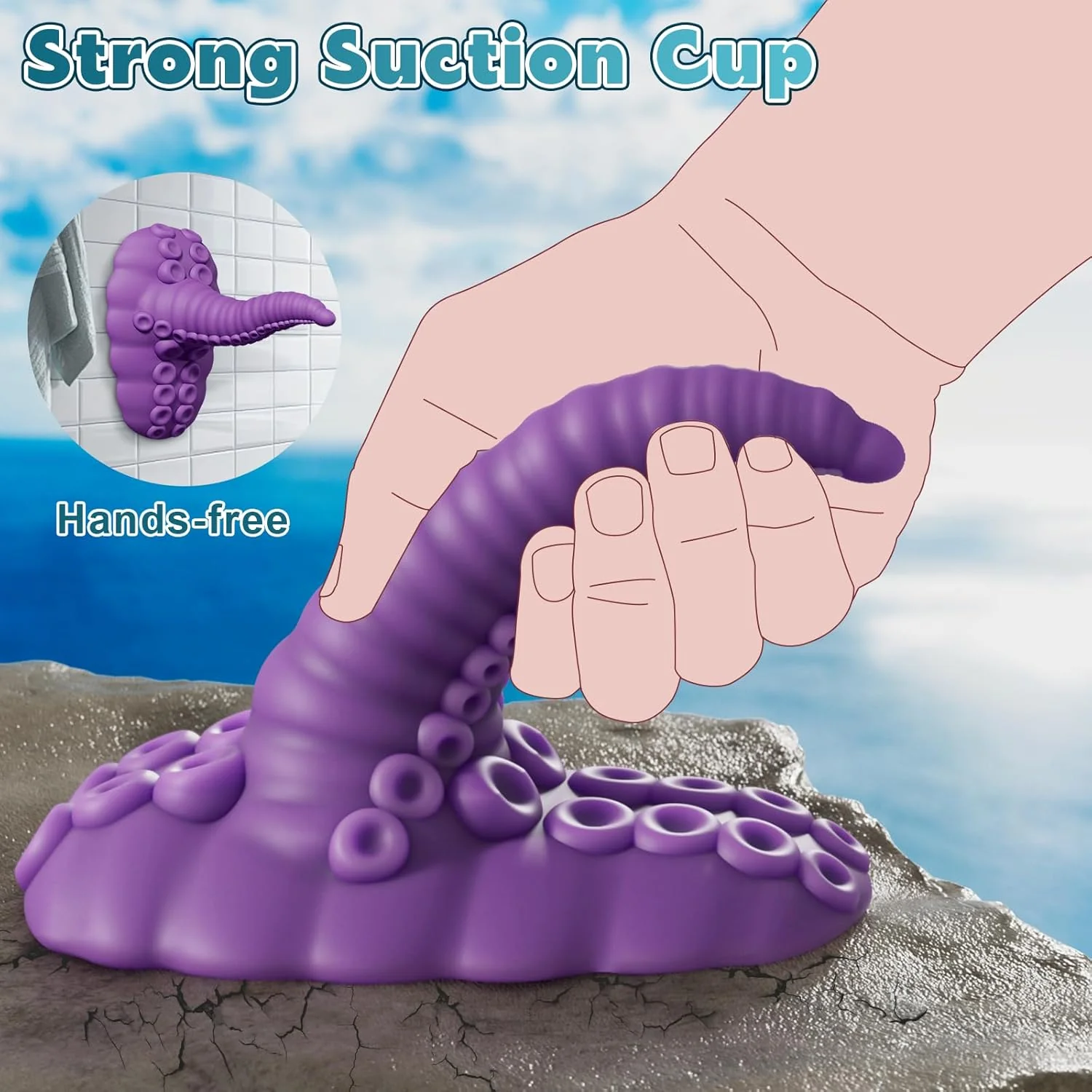 EuphorWave Fantasy Monster Tentacle Dildo | Vibrating, Waterproof, Powerful Suction Cup - Image 5