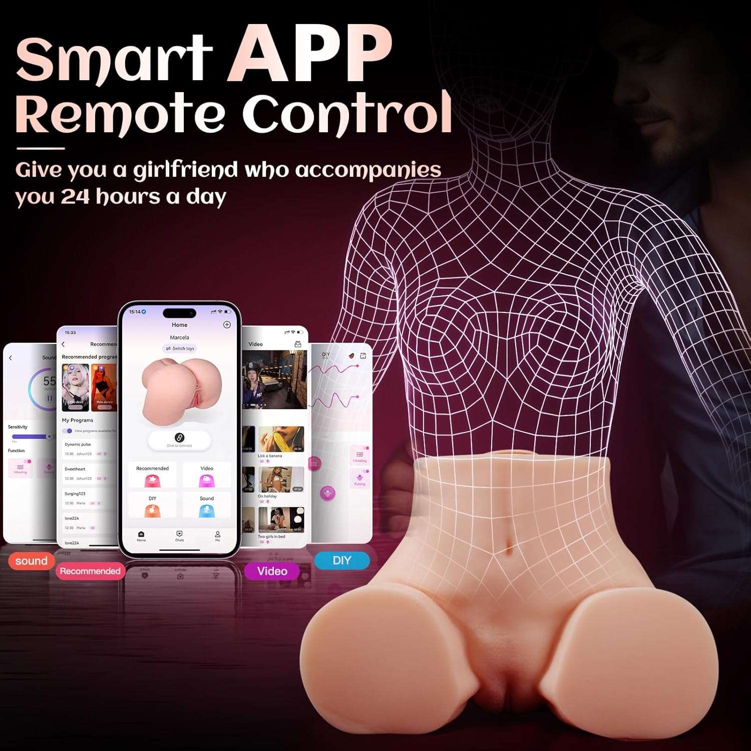 FantasyMuse 5.8lbs Vibrating Sex Doll Masturbator - Image 4