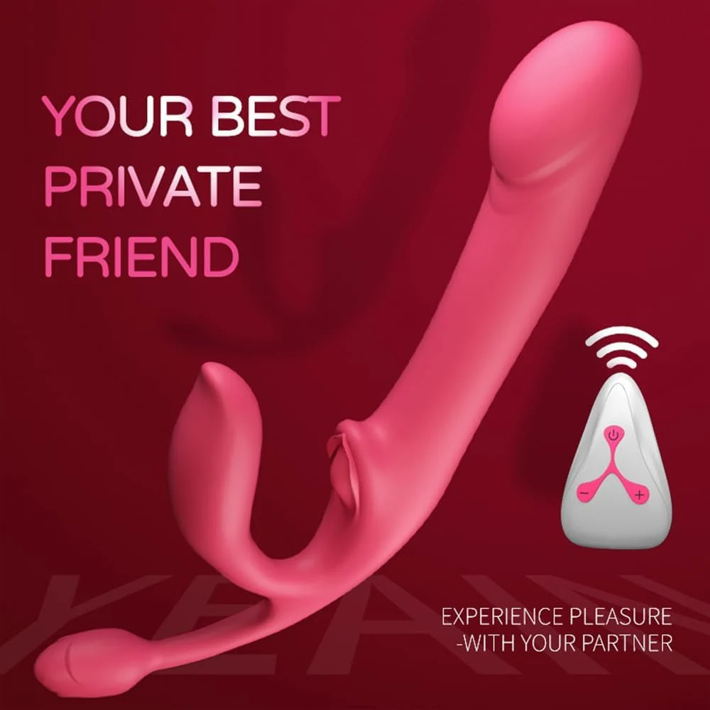 QuadSync Triple Head Strapless Strap On Vibrator - Image 5
