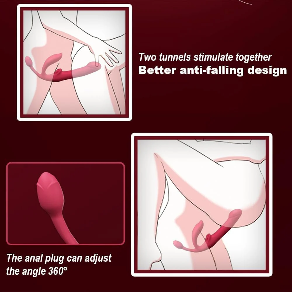 QuadSync Triple Head Strapless Strap On Vibrator - Image 8