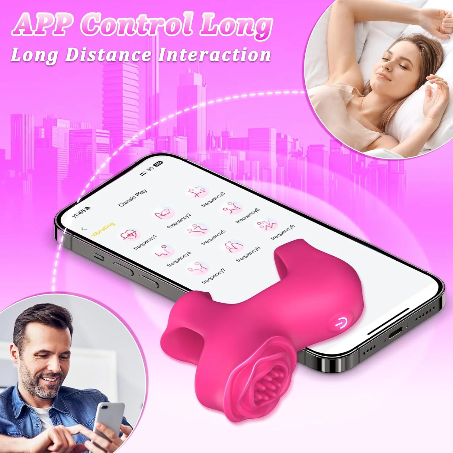 RoseDual App Control Finger Vibrator Dual Zone 9 Modes - Image 2