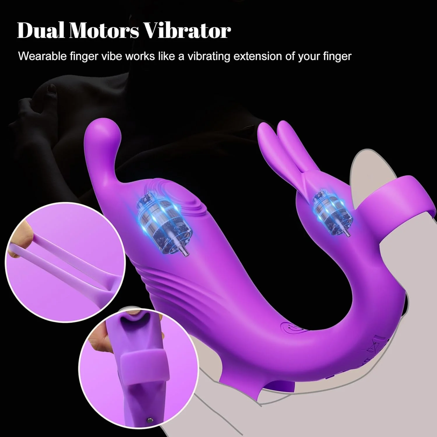 FlexPulse Rabbit Finger Vibrator 10 Modes Quiet Waterproof - Image 6