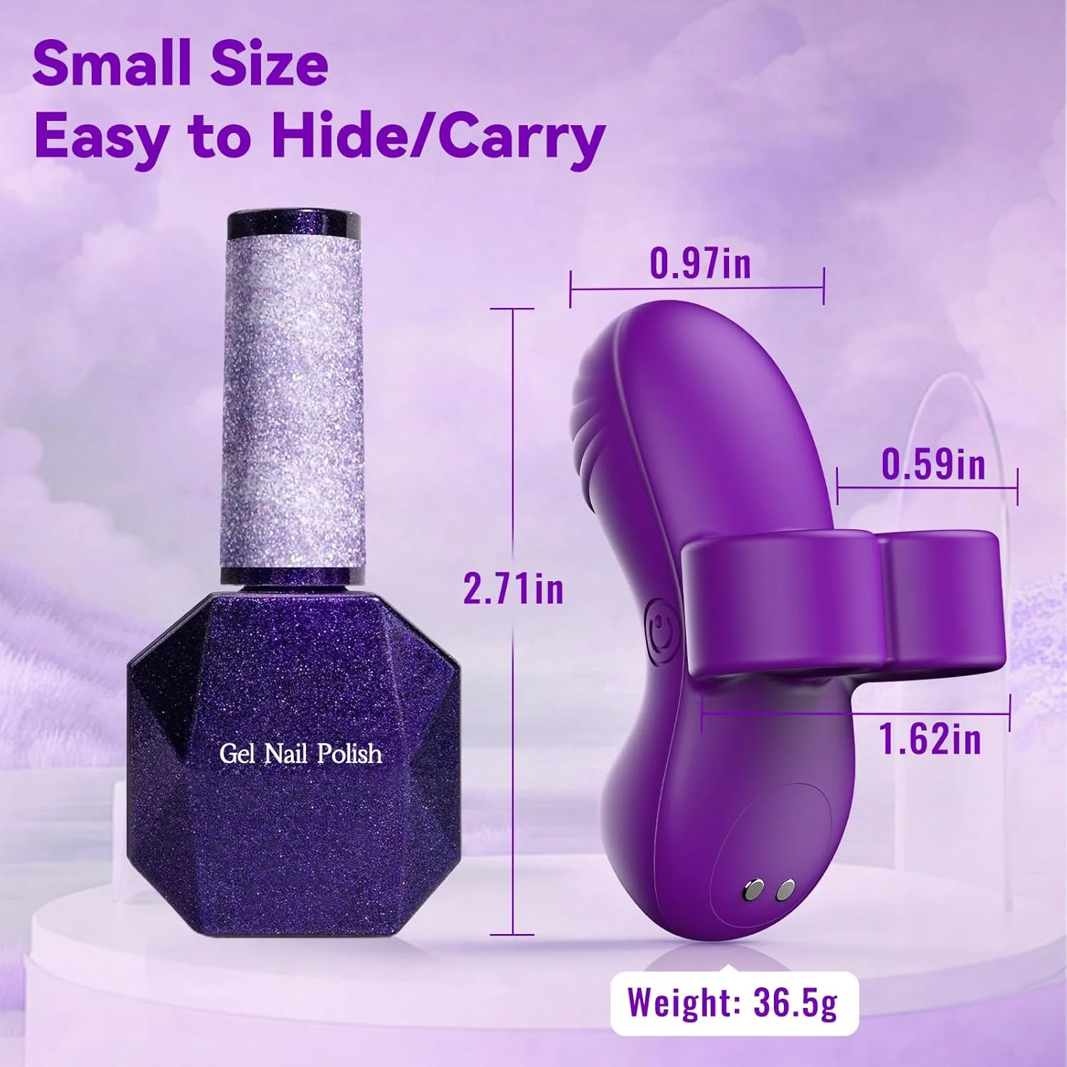 VioraX Finger Vibrator 10 Modes Waterproof Mini Purple - Image 5