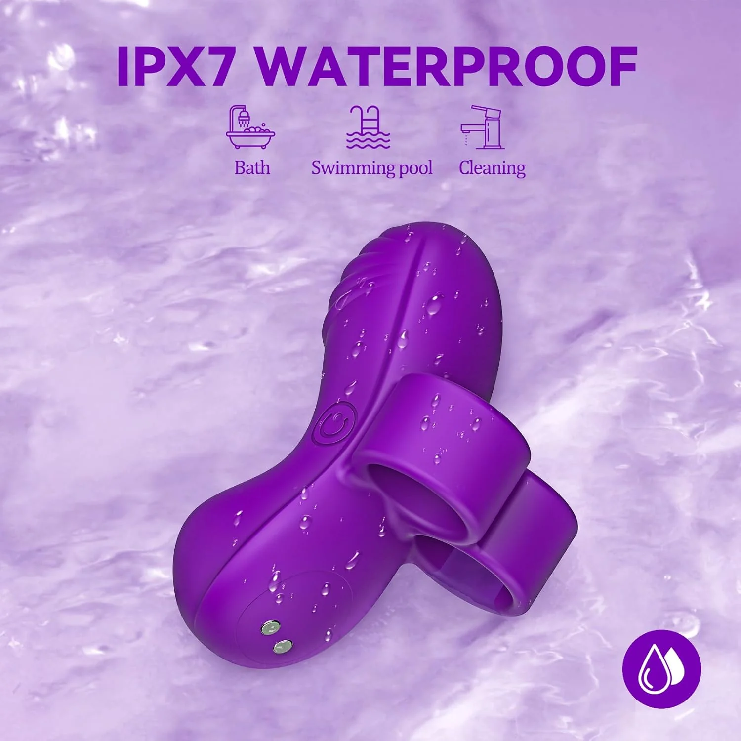 VioraX Finger Vibrator 10 Modes Waterproof Mini Purple - Image 7