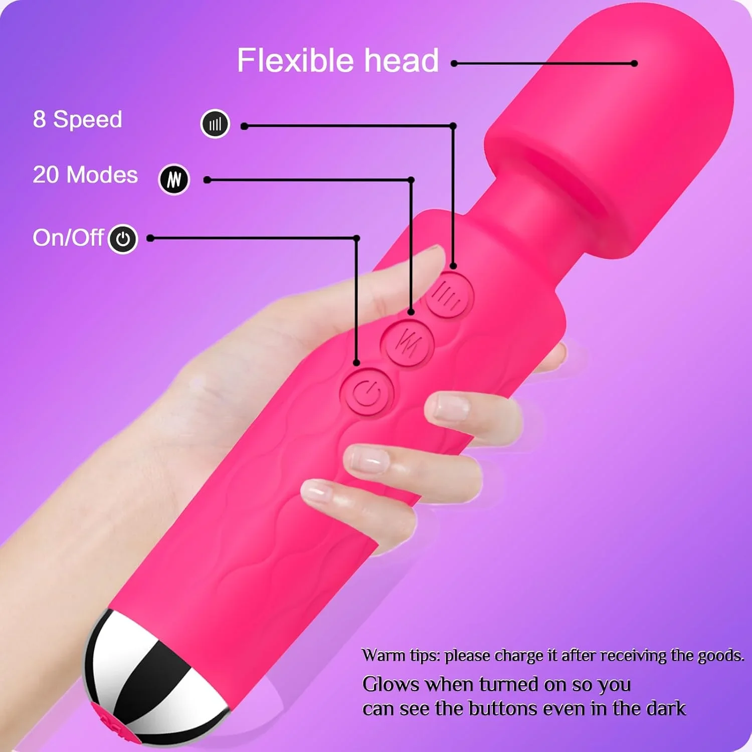 FlexWave 20 Mode G-Spot Wand Vibrator - Image 3
