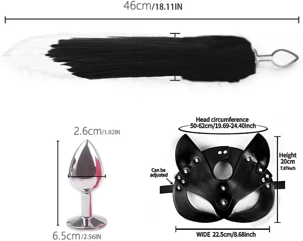 FeralFox Fox Tail Plug Mask Whip BDSM Set - Image 5