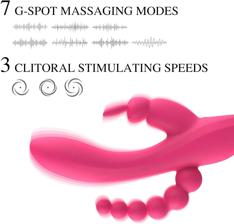 SilkTri 3-in-1 Rabbit Vibrator 7 Modes Quiet Waterproof - Image 2