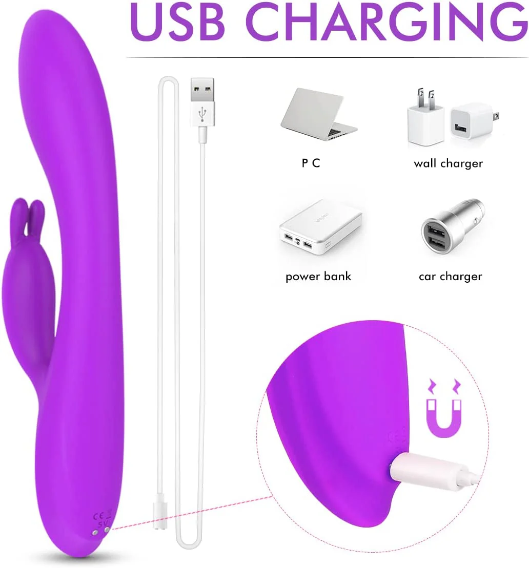ThermaPulse Heating Rabbit Vibrator Waterproof 9 Modes Silicone - Image 5