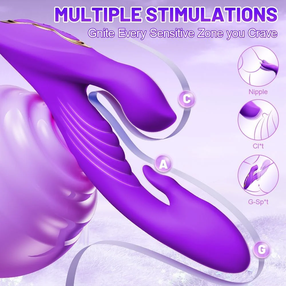 LickPulseX Tongue Rabbit Vibrator 10 Modes Flapping Waterproof - Image 3