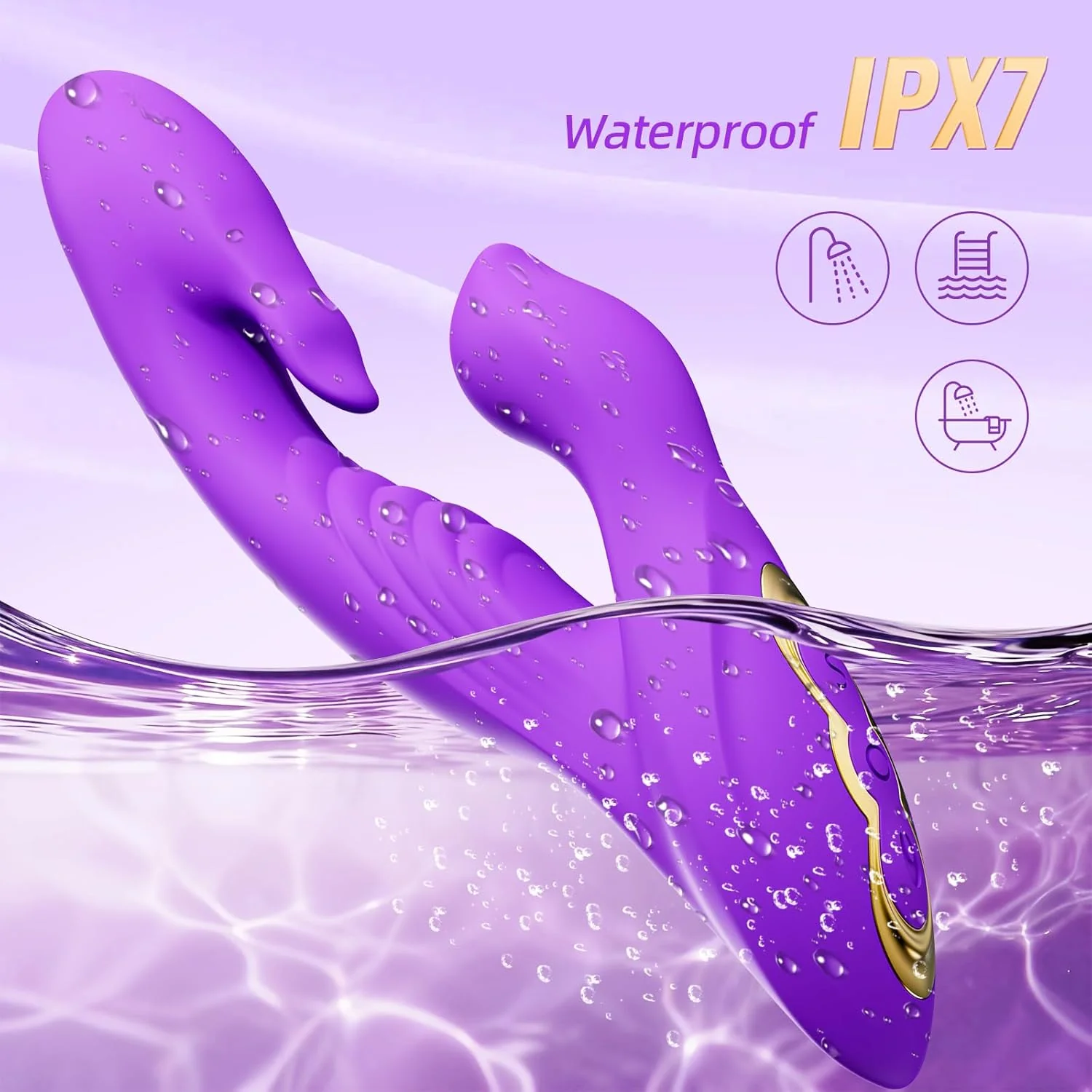 LickPulseX Tongue Rabbit Vibrator 10 Modes Flapping Waterproof - Image 7