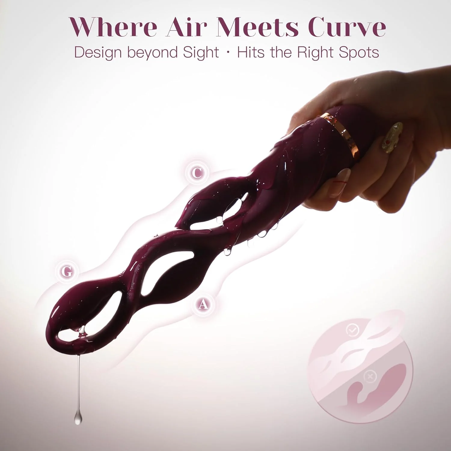TriCurve Triple Stimulation G-Spot Wand Vibrator 10 Modes - Image 4