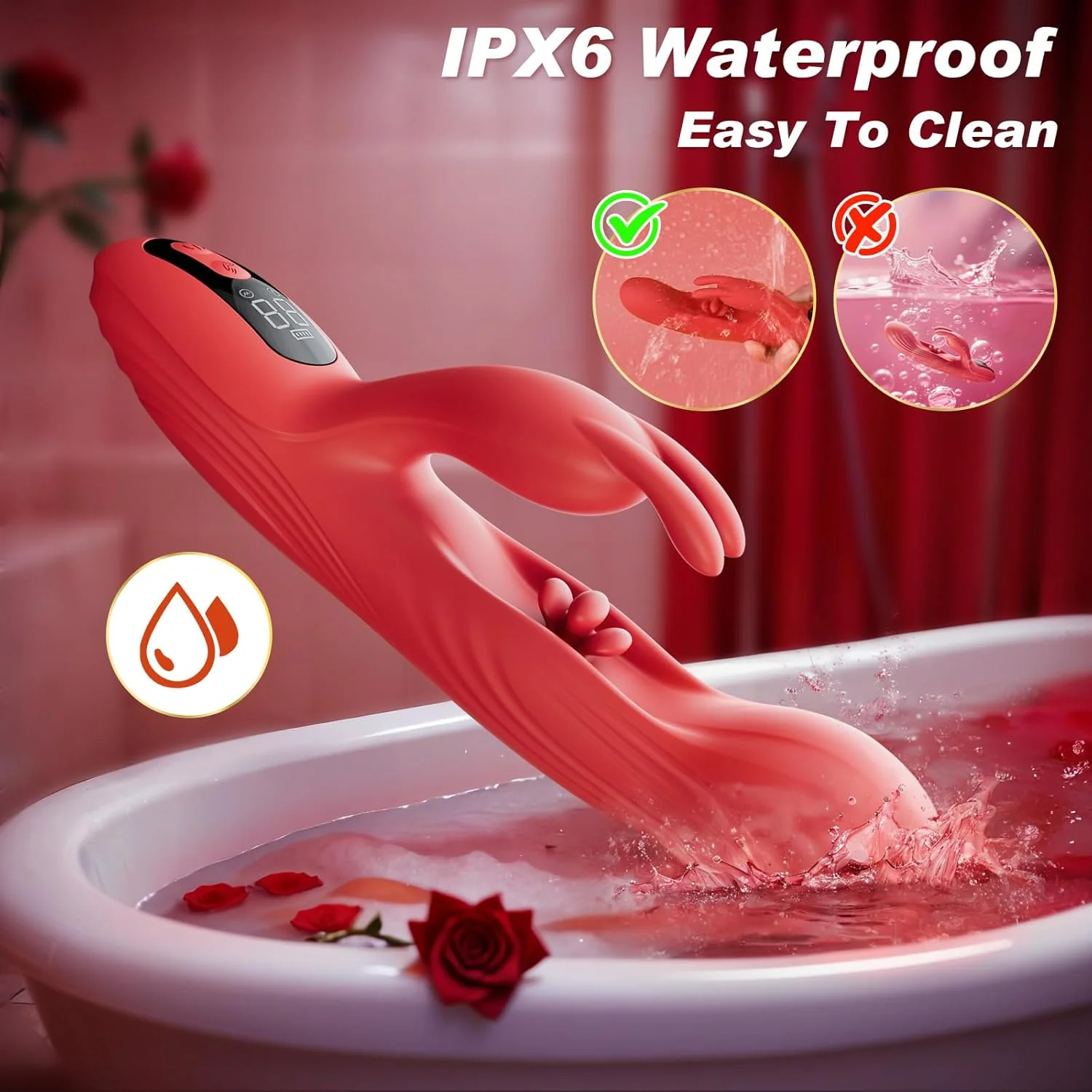 TriSyncX 3-in-1 Rabbit Vibrator 9 Modes Flapping LED Display - Image 8