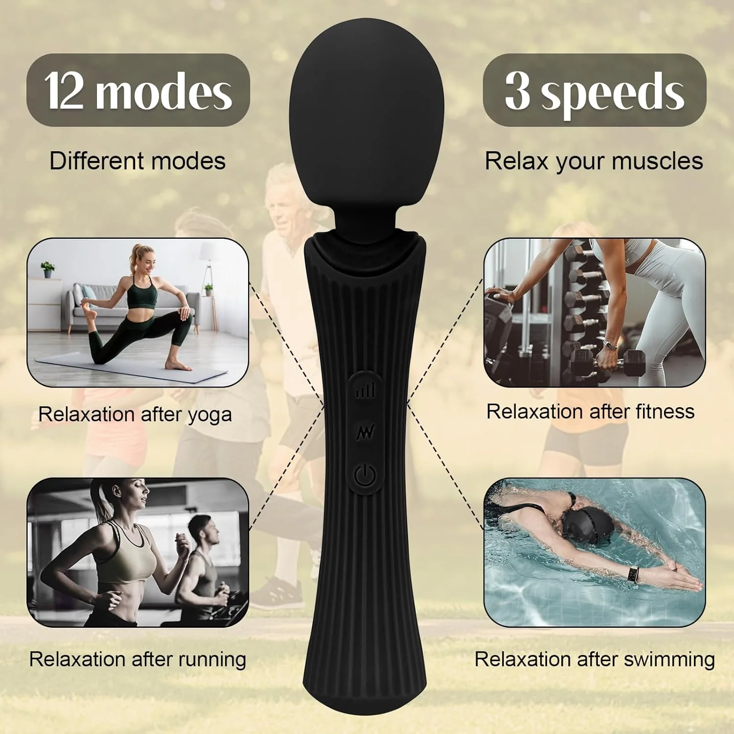 ShadowPulse Compact Wand Vibrator 12 Modes Waterproof - Image 5