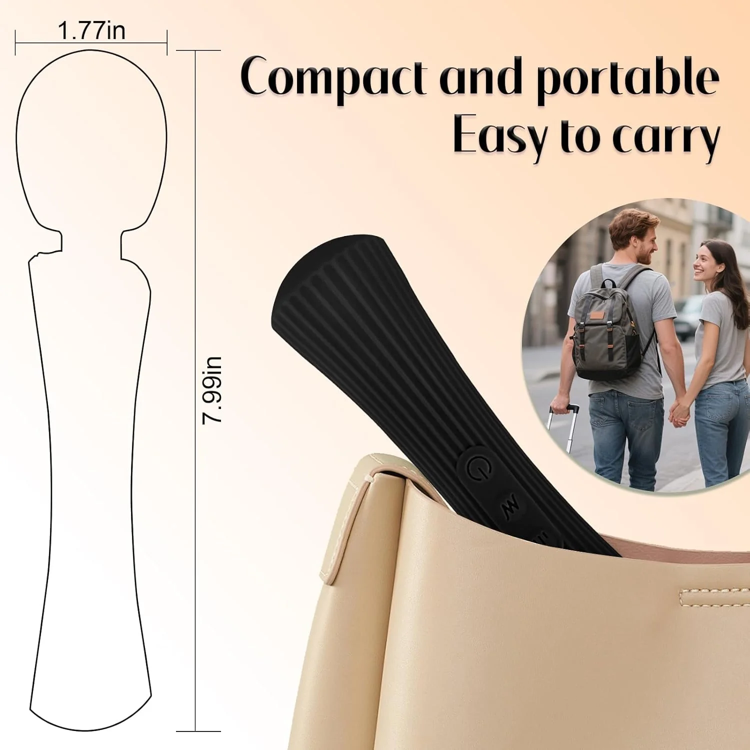 ShadowPulse Compact Wand Vibrator 12 Modes Waterproof - Image 6