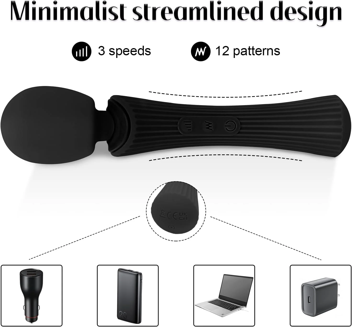 ShadowPulse Compact Wand Vibrator 12 Modes Waterproof - Image 7