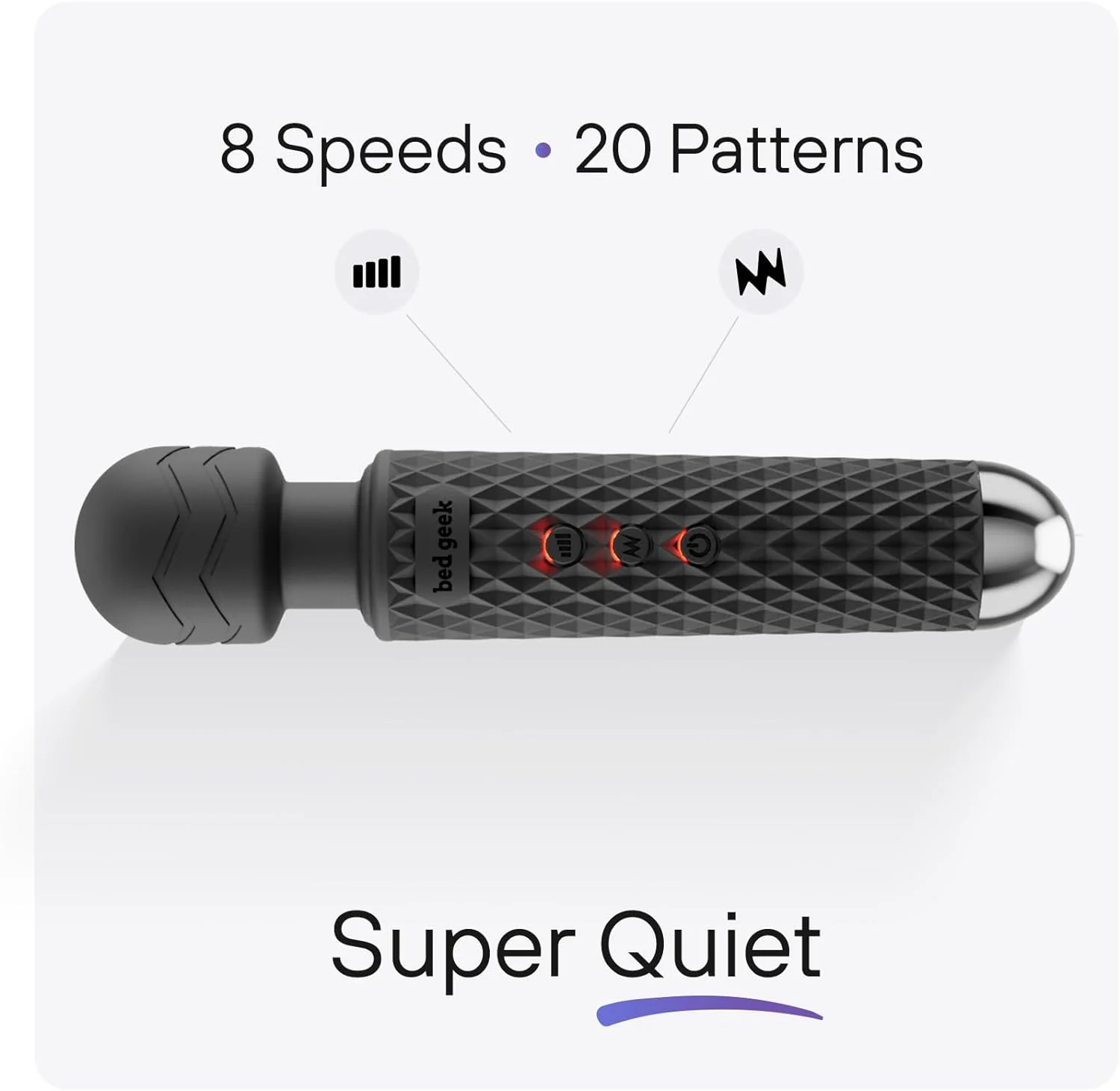 ObsidianPrism Wand Vibrator 20 Patterns 8 Speeds Waterproof - Image 2