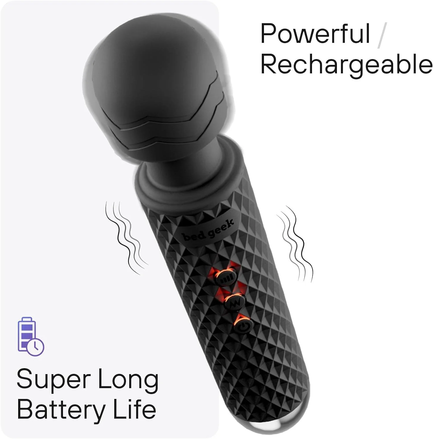 ObsidianPrism Wand Vibrator 20 Patterns 8 Speeds Waterproof - Image 3
