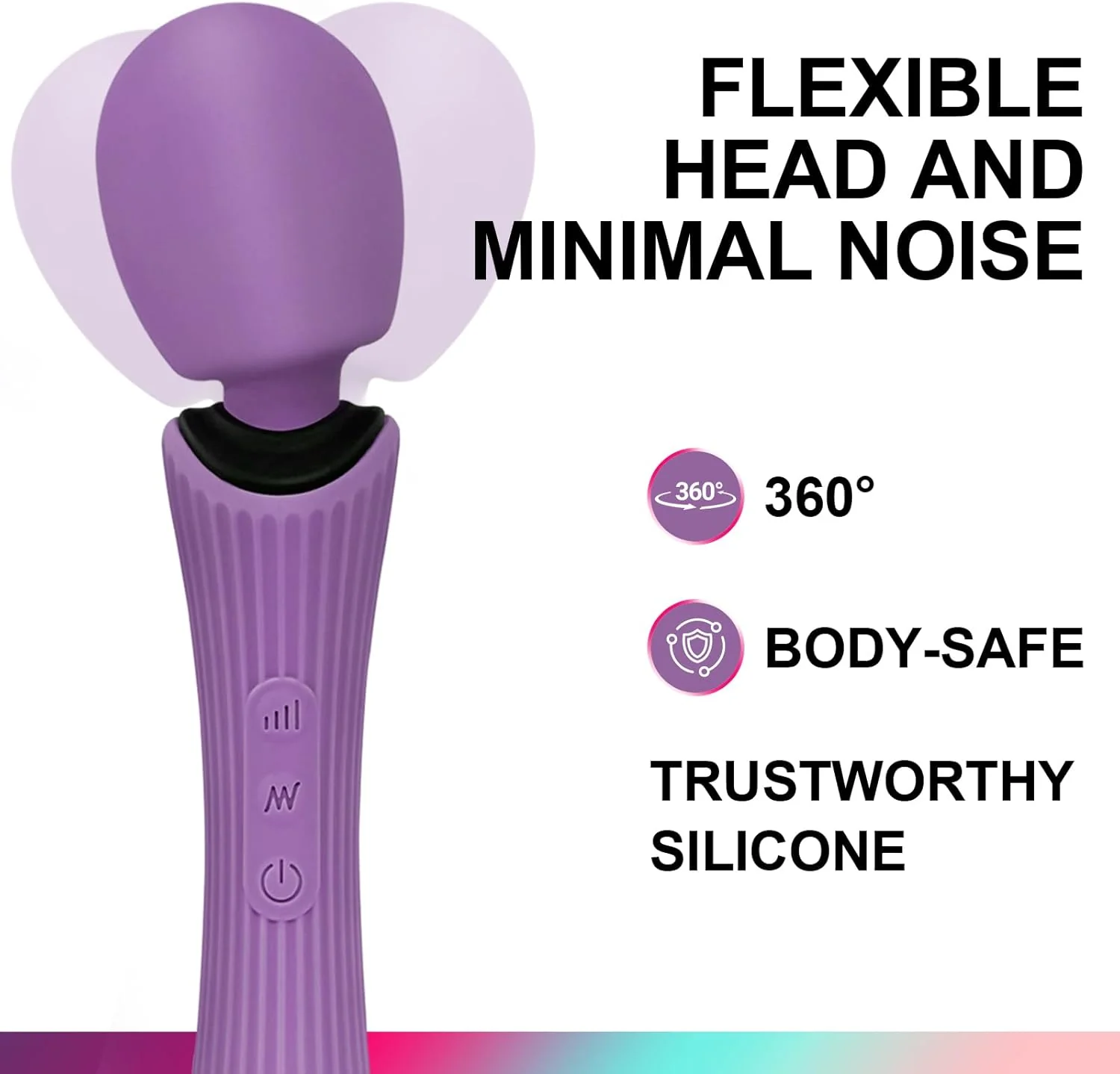 VeloraPulse Rechargeable Wand Vibrator 12 Modes Waterproof - Image 3