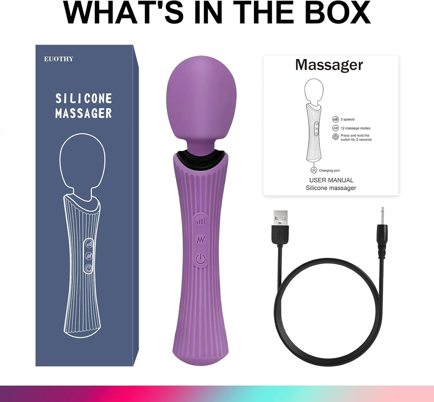 VeloraPulse Rechargeable Wand Vibrator 12 Modes Waterproof - Image 8