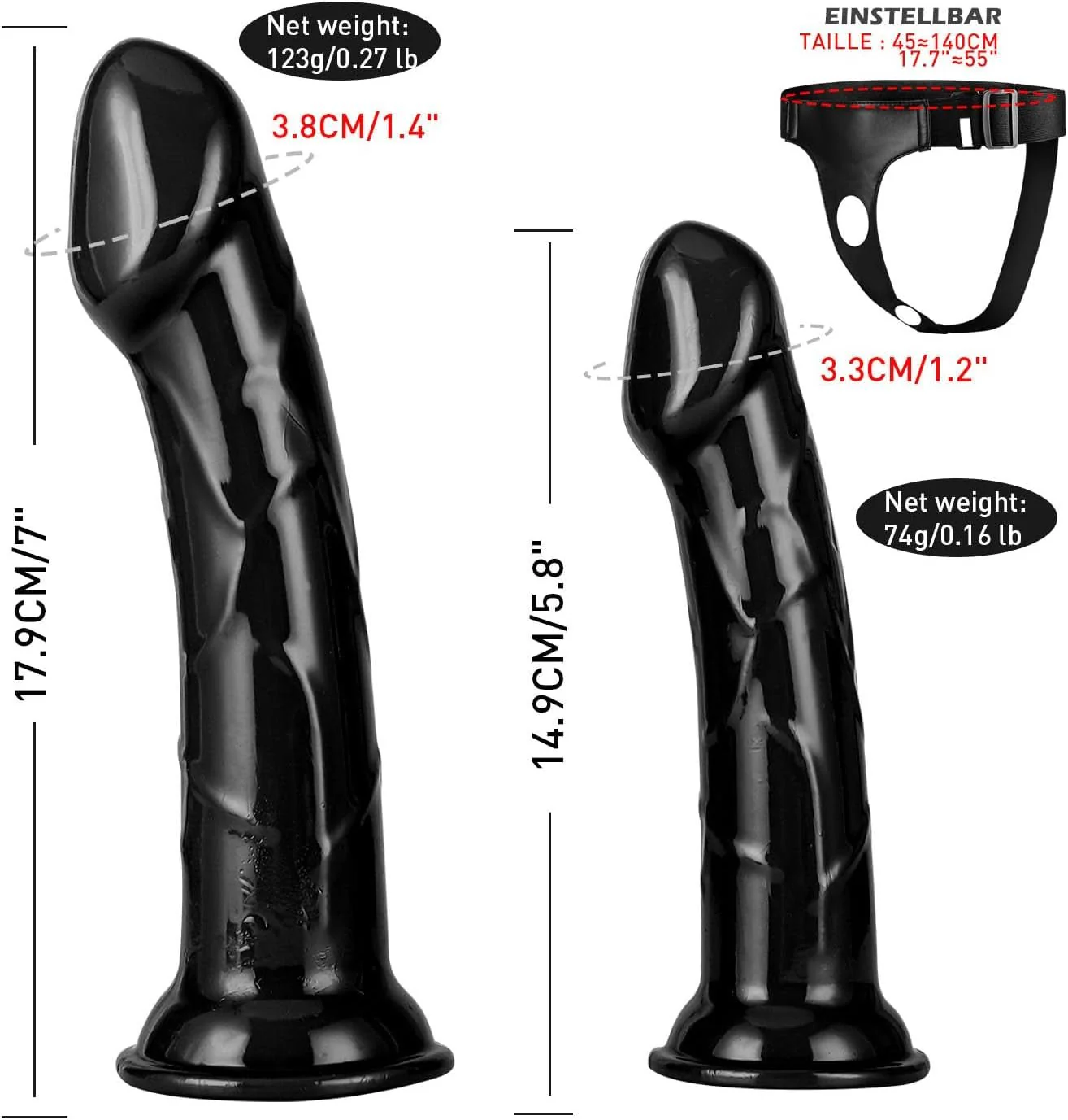 ObsidianXII Ebony Strap-On Harness with Dual Dildos - Image 2