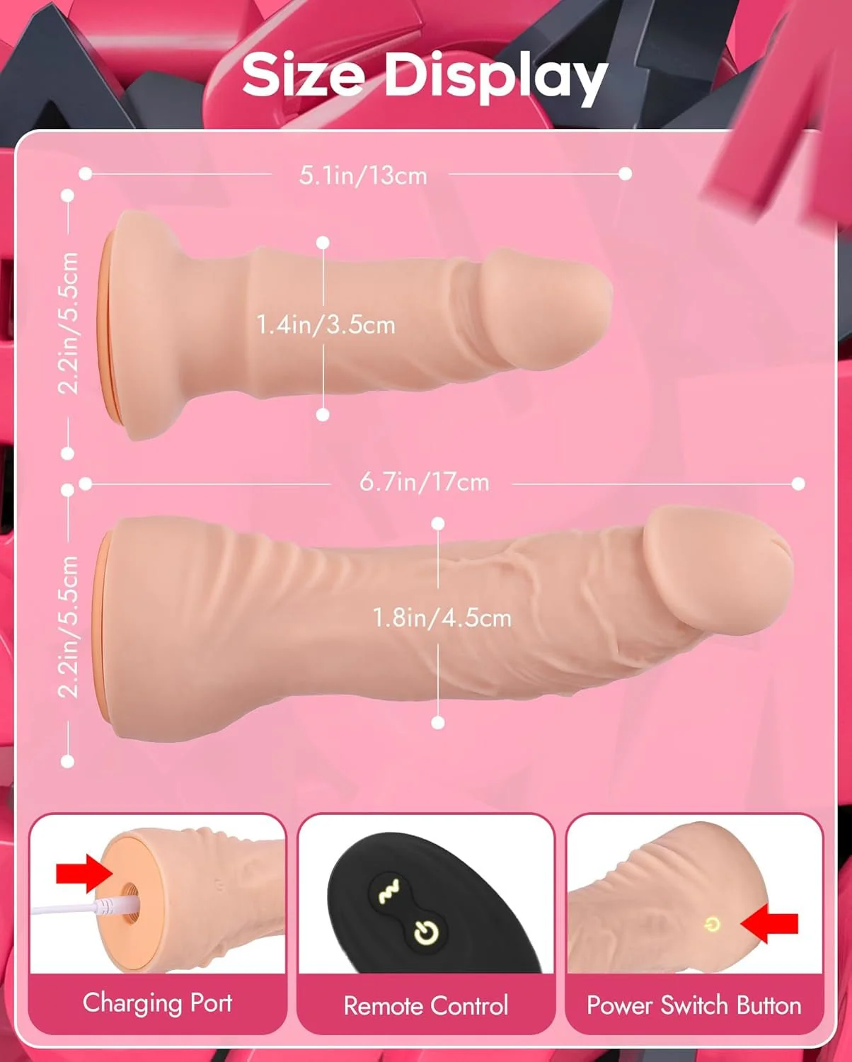 VibeFusion Double Strap-On Dildo Set Remote Control - Image 6