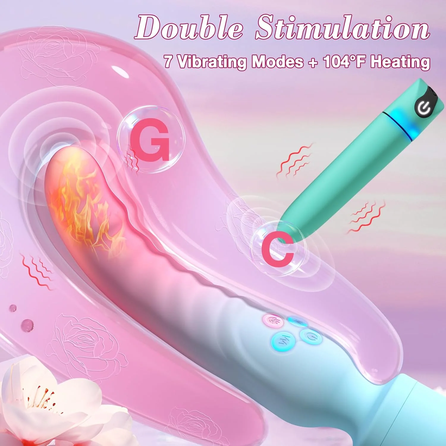 HeatTremor Clitoral Stimulator Wand & Bullet Vibrator Set - Image 3