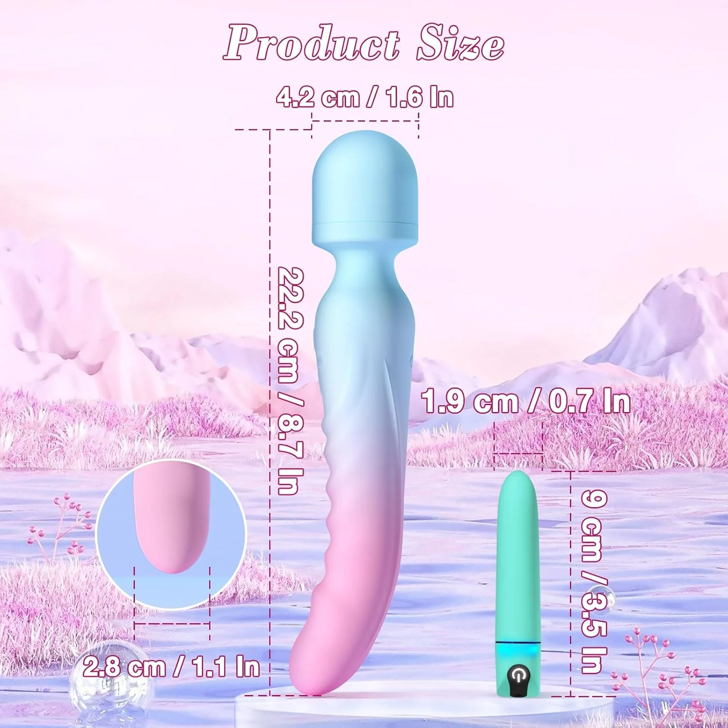 HeatTremor Clitoral Stimulator Wand & Bullet Vibrator Set - Image 4