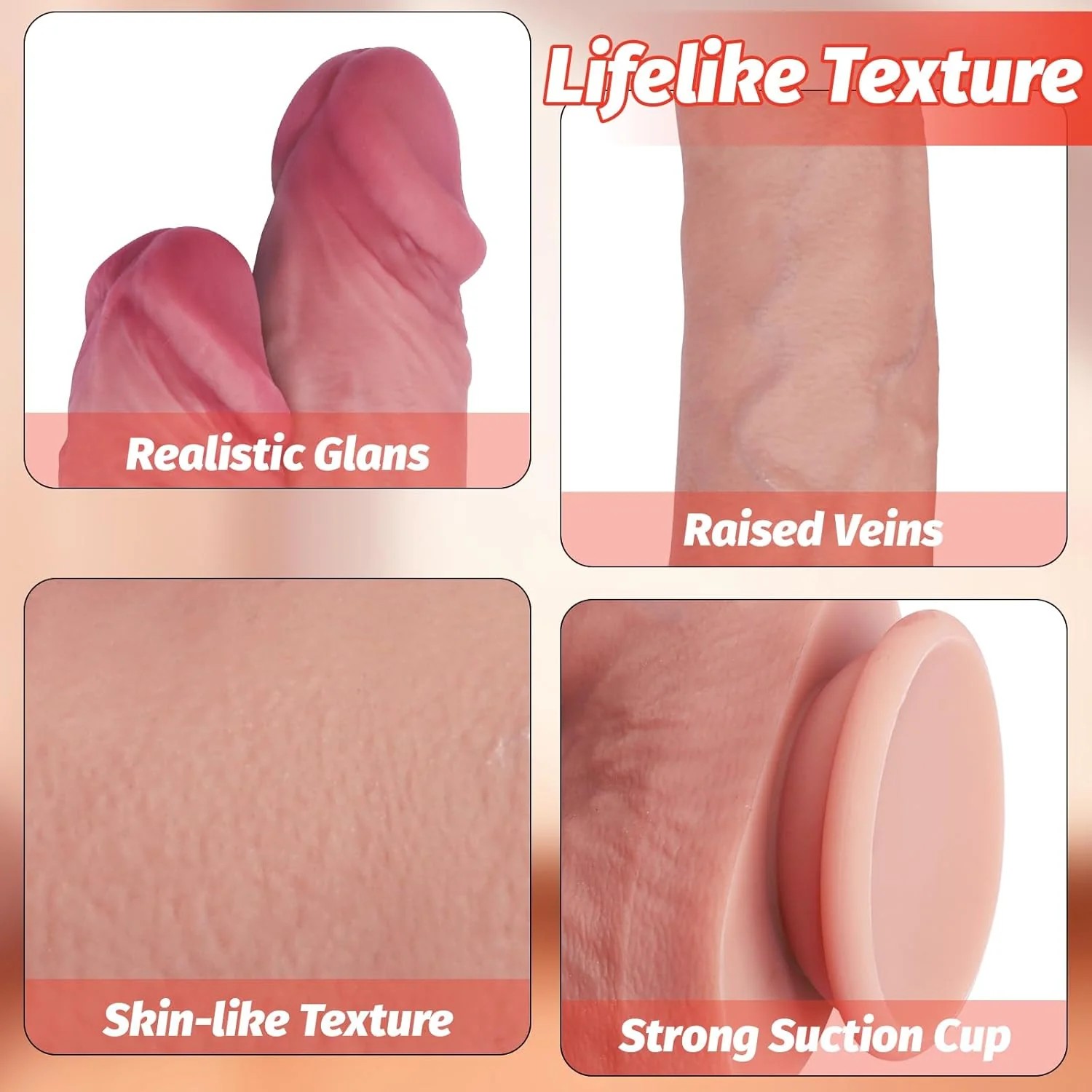 DualGrip 10.8” Double-Ended Dildo Suction Cup Silicone - Image 3