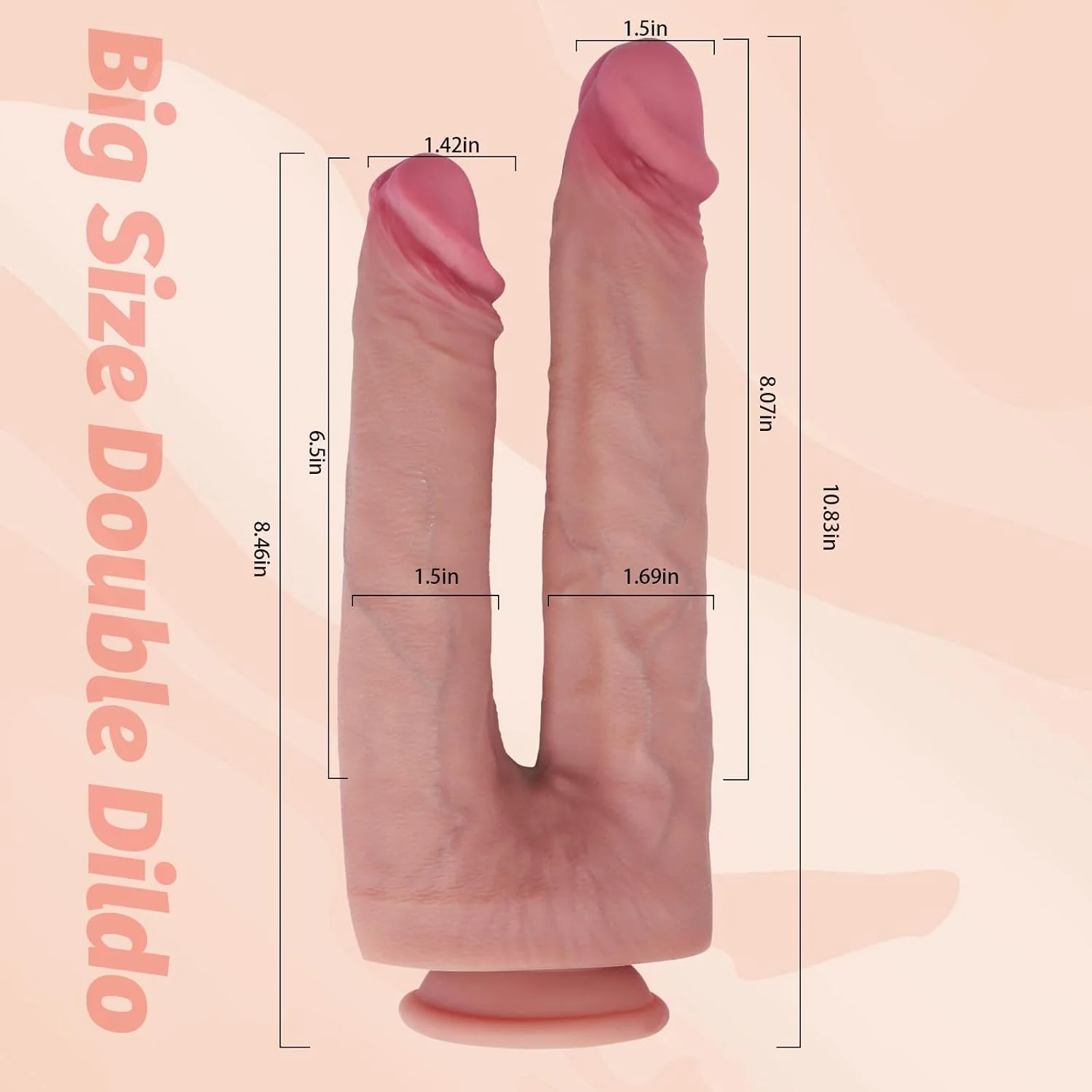 DualGrip 10.8” Double-Ended Dildo Suction Cup Silicone - Image 7