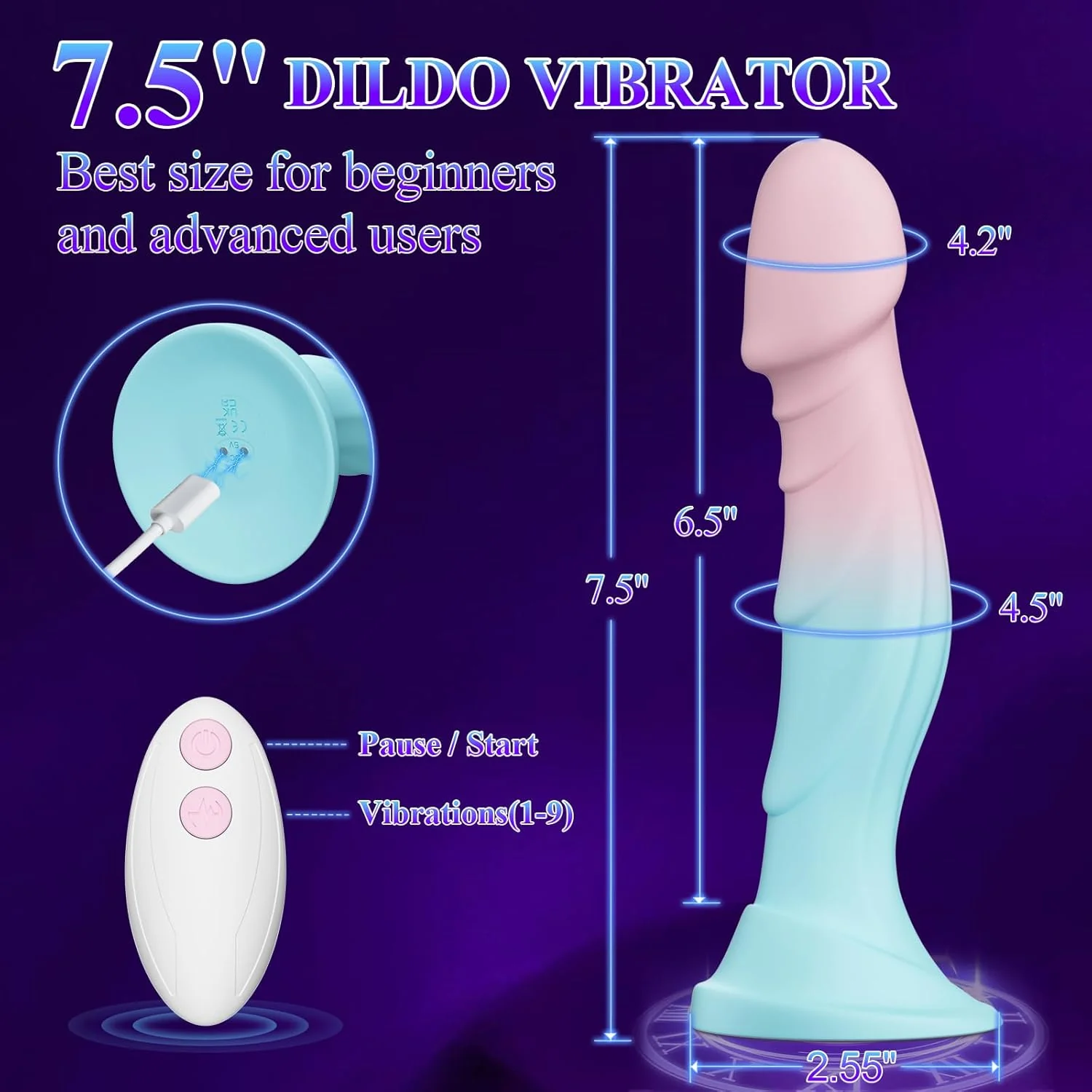 InfiniteFlare Suction Cup Dildo Vibrator - Image 5