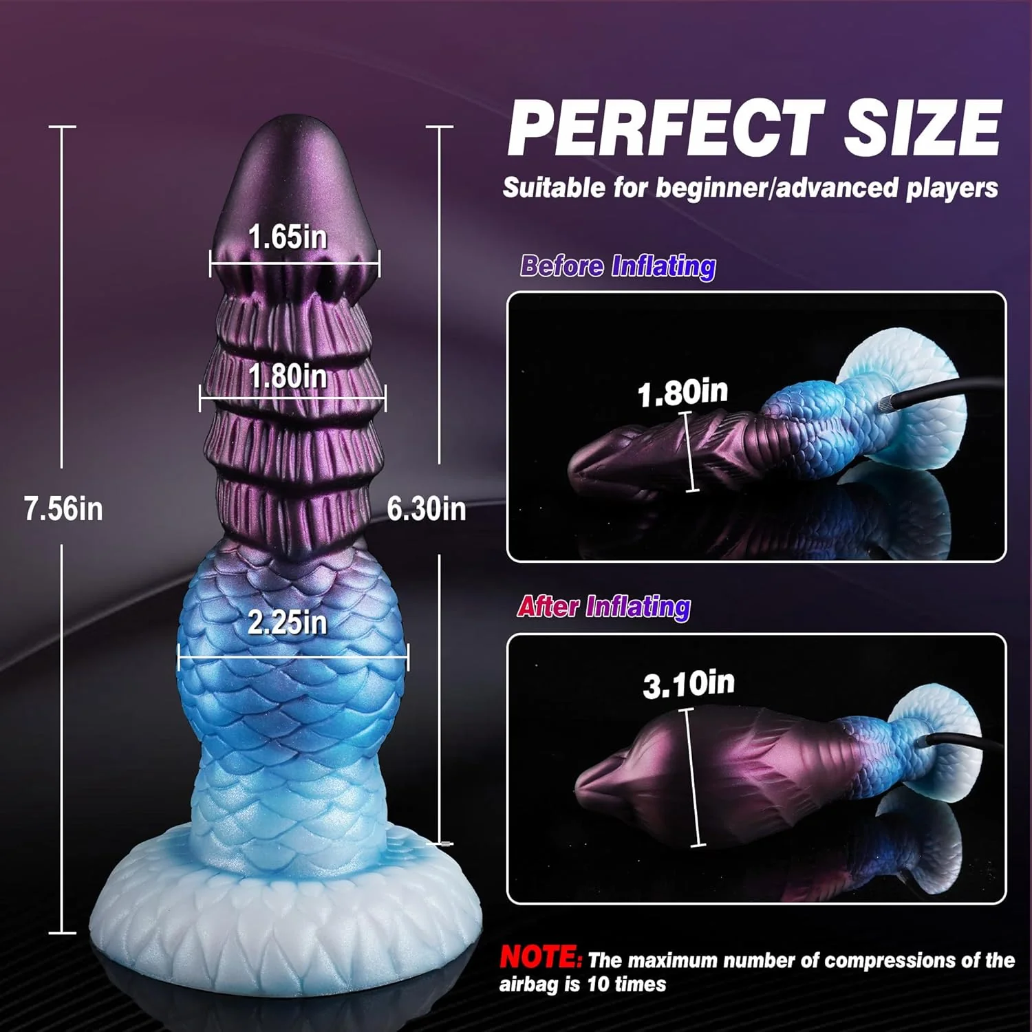 AeroKnot Inflatable Knot Dildo Adjustable Thick Suction Cup - Image 3