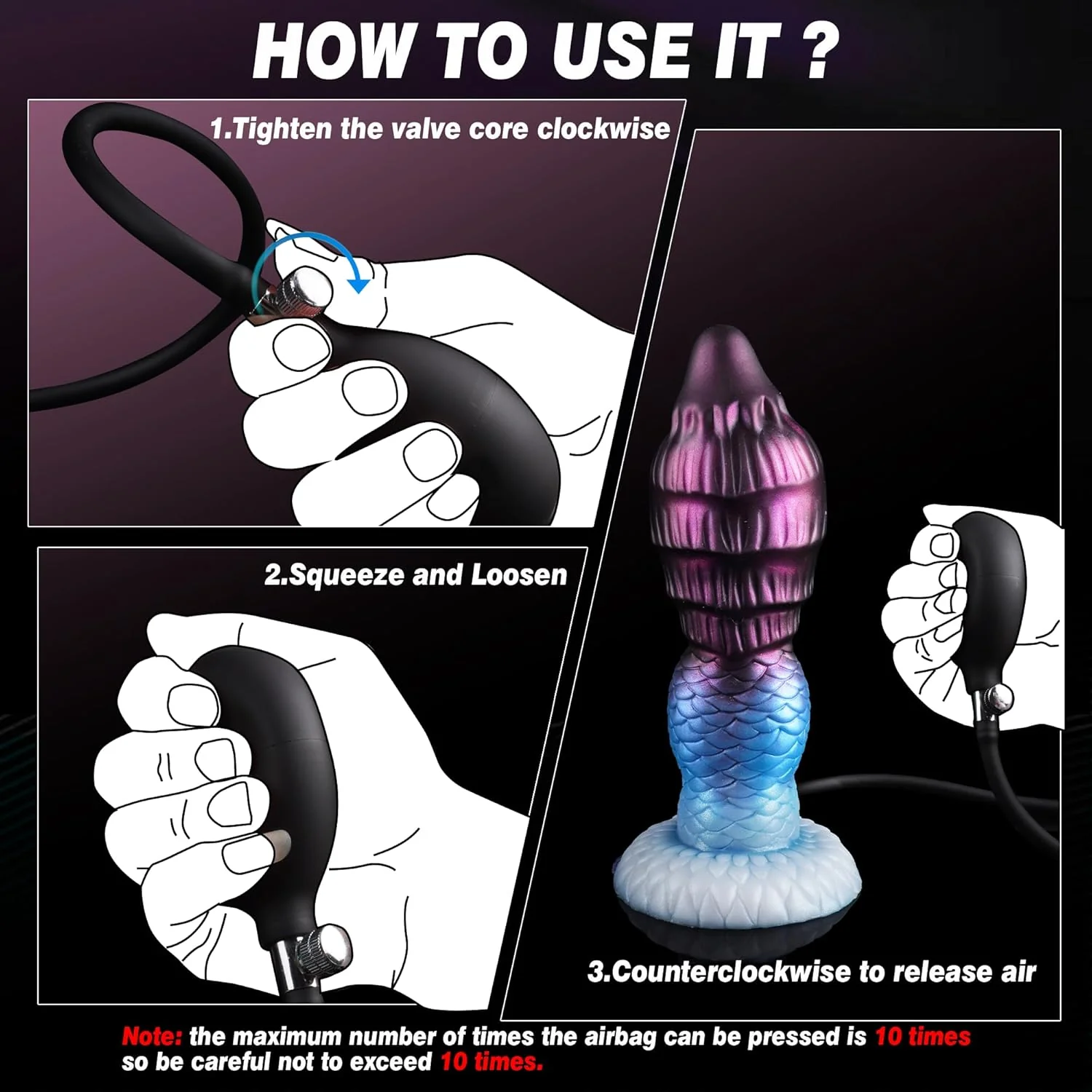 AeroKnot Inflatable Knot Dildo Adjustable Thick Suction Cup - Image 6
