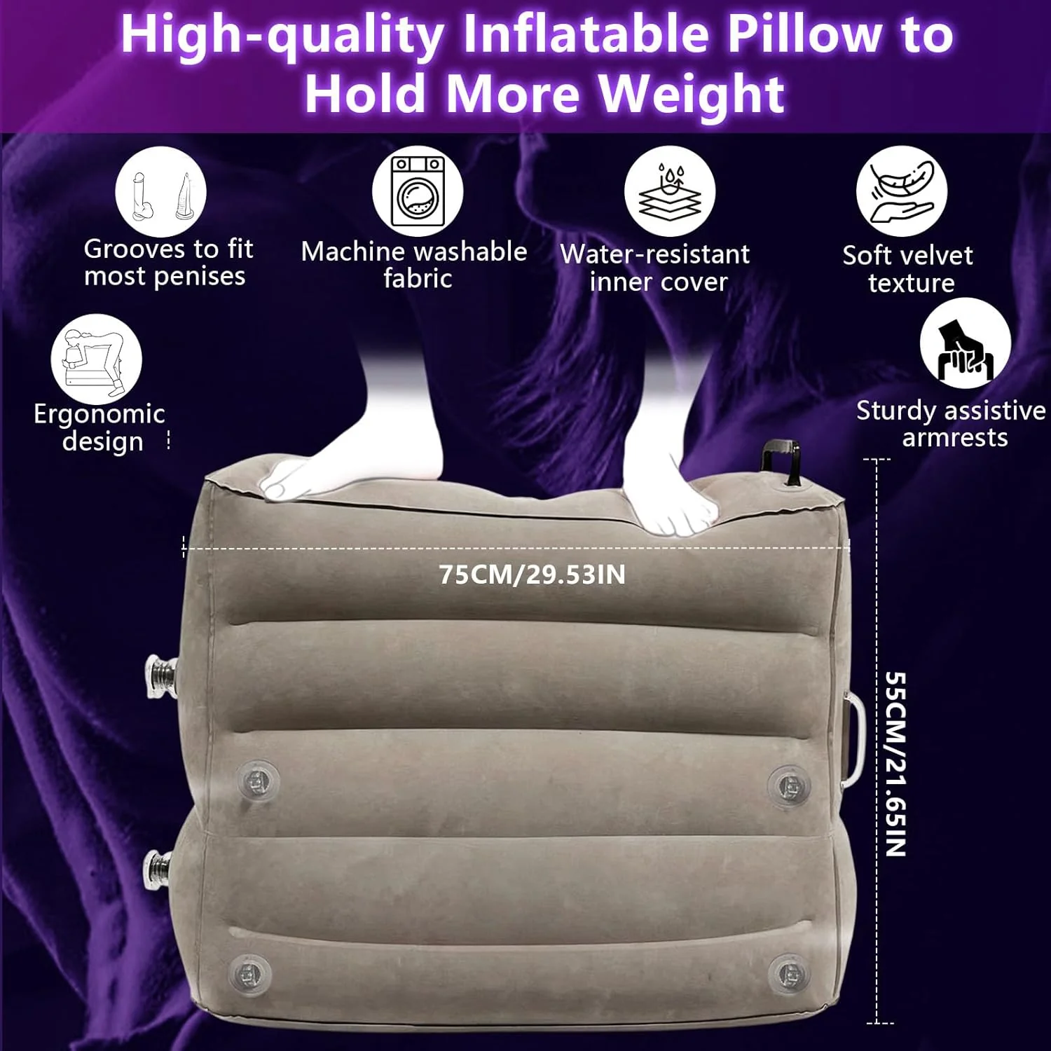 MaxLift Inflatable Mount Pillow with Cuffs & Bands Set - Image 3