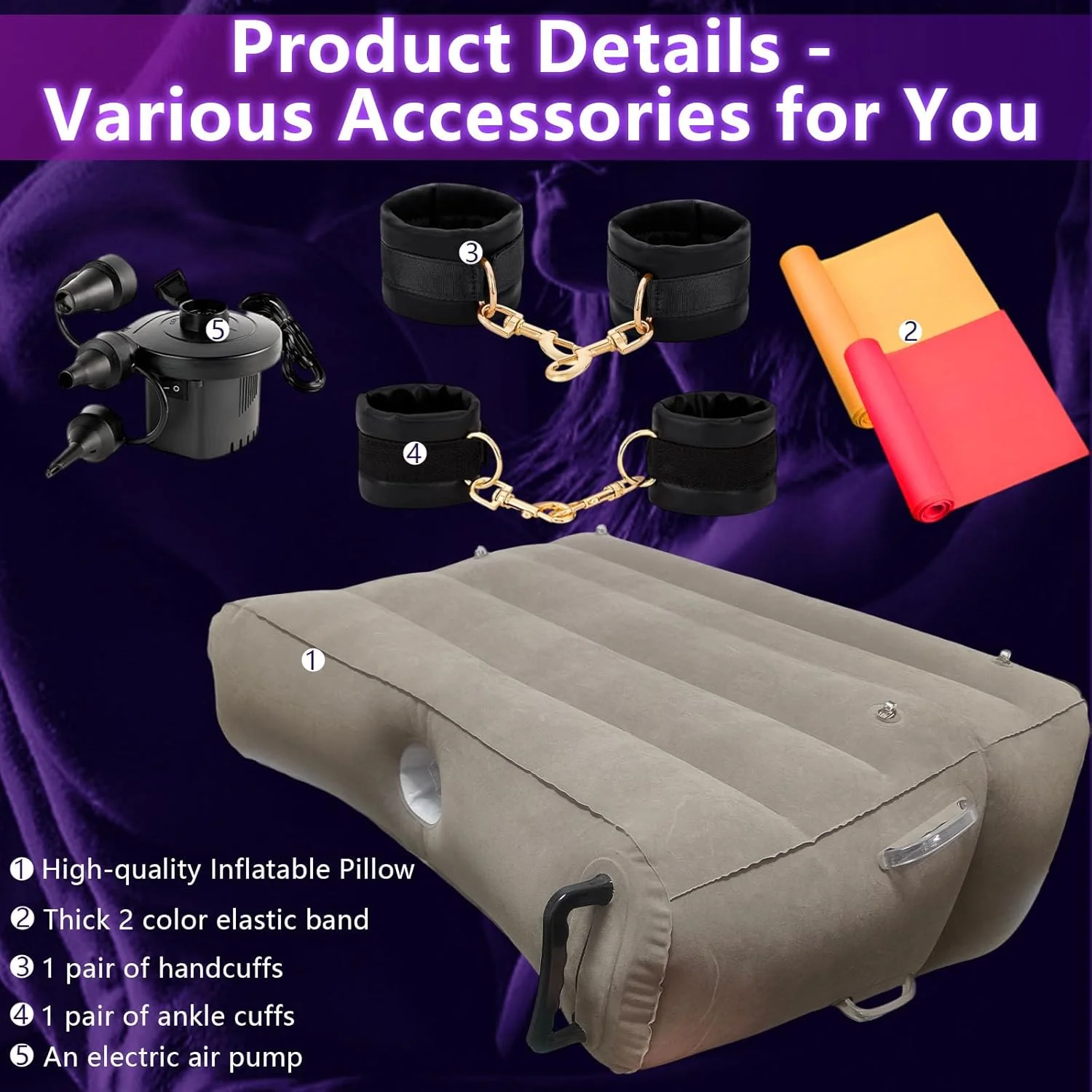 MaxLift Inflatable Mount Pillow with Cuffs & Bands Set - Image 5
