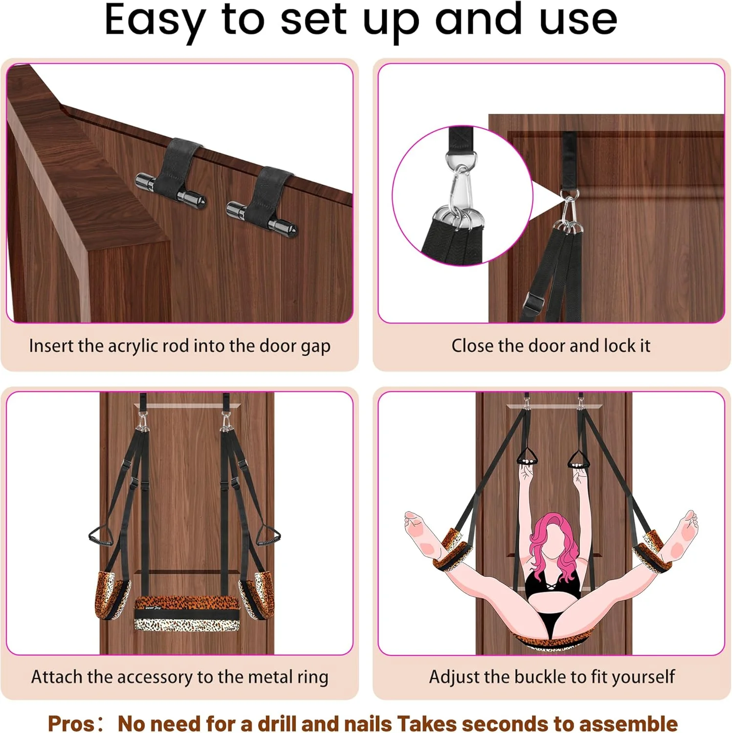 VelarynX Door Sex Swing Adjustable Cushion 330lb - Image 3