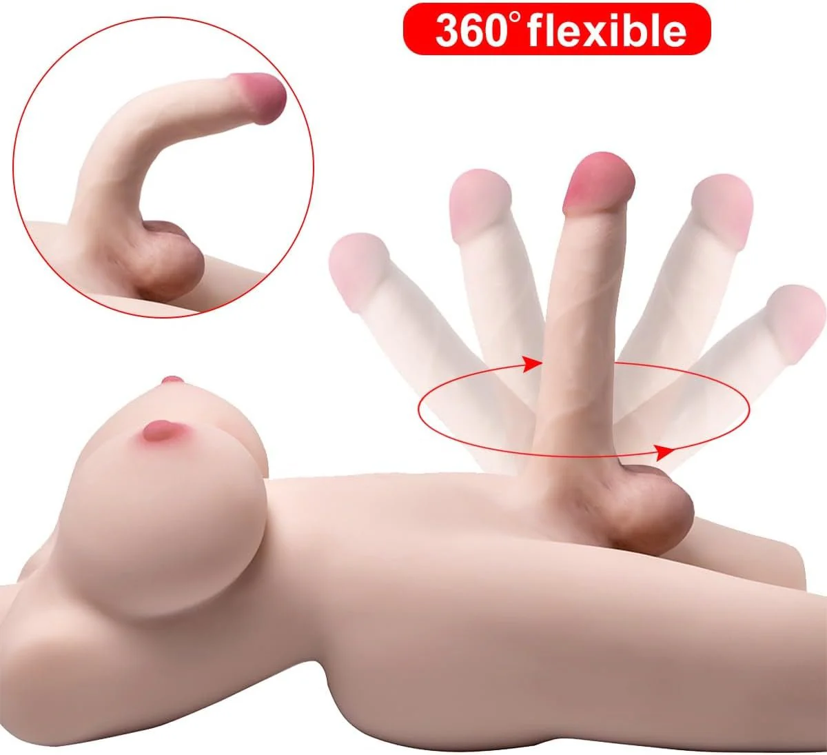 FlexMuse Trans Sex Doll Torso 3-in-1 Flexible TPE - Image 3