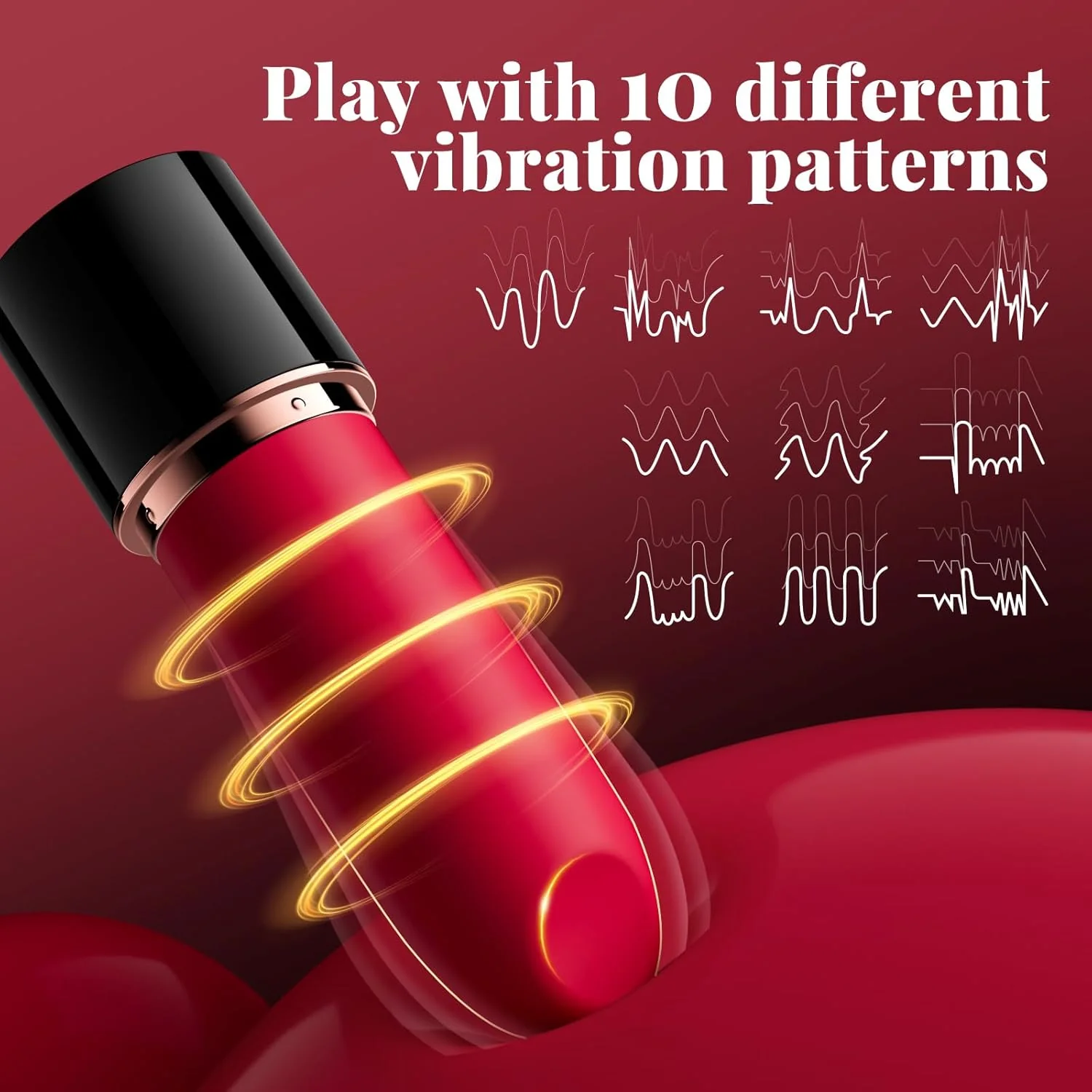 VelvetSwitch Lipstick Vibrator 10 Modes Waterproof Rechargeable - Image 3
